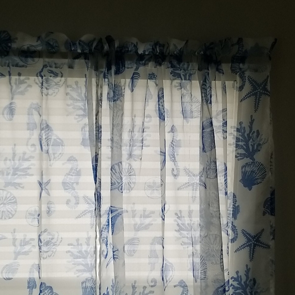 Voila Seaside Spirit Blue Sheer Voile Curtains - Picture 5 of 12